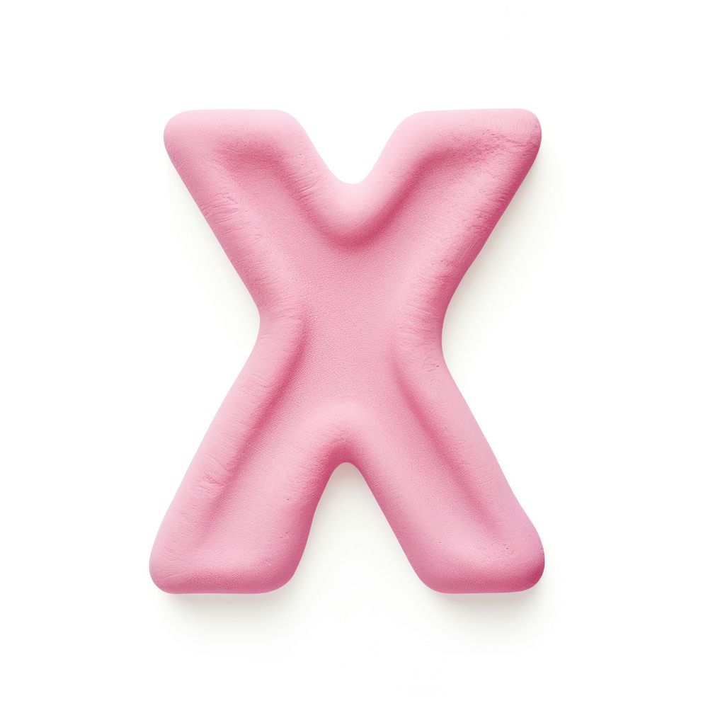 Letter X food pink white background.
