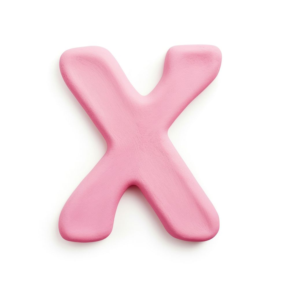 Letter X pink white background confectionery.