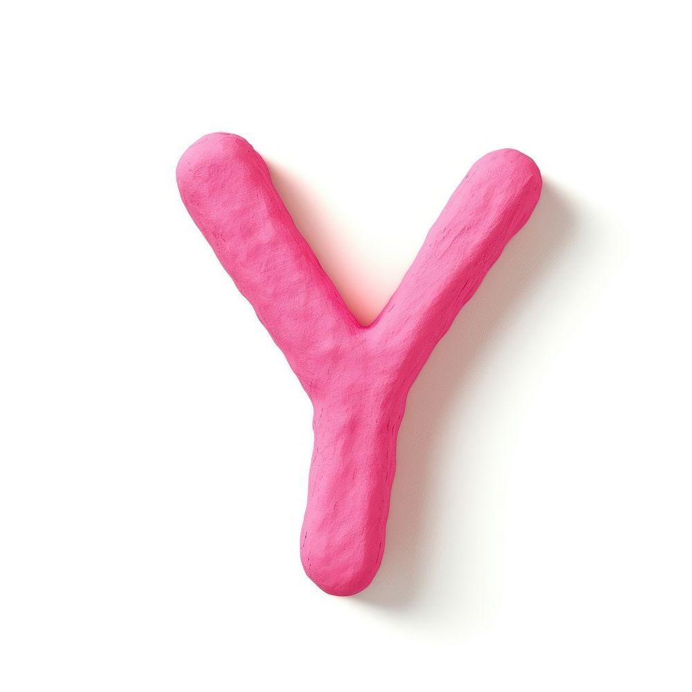 Letter Y pink white background confectionery.