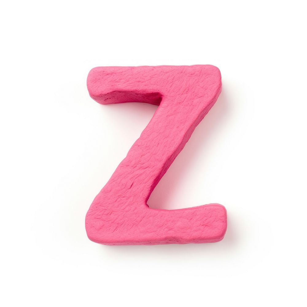 Plasticine letter z number text pink.