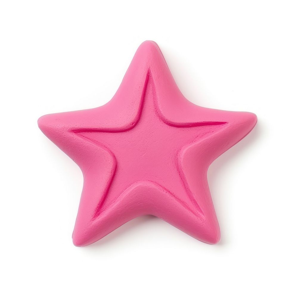 Plasticine star pink white background simplicity.