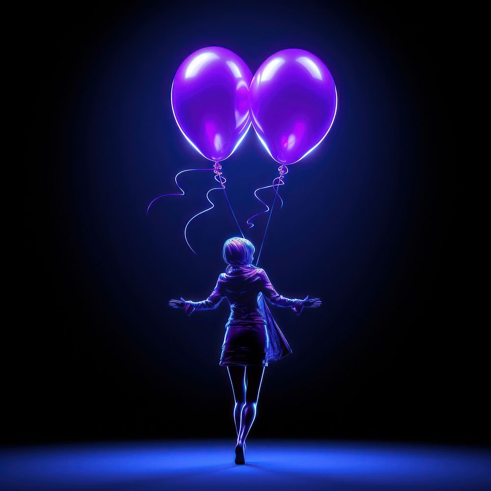 Balloon balloon purple light.