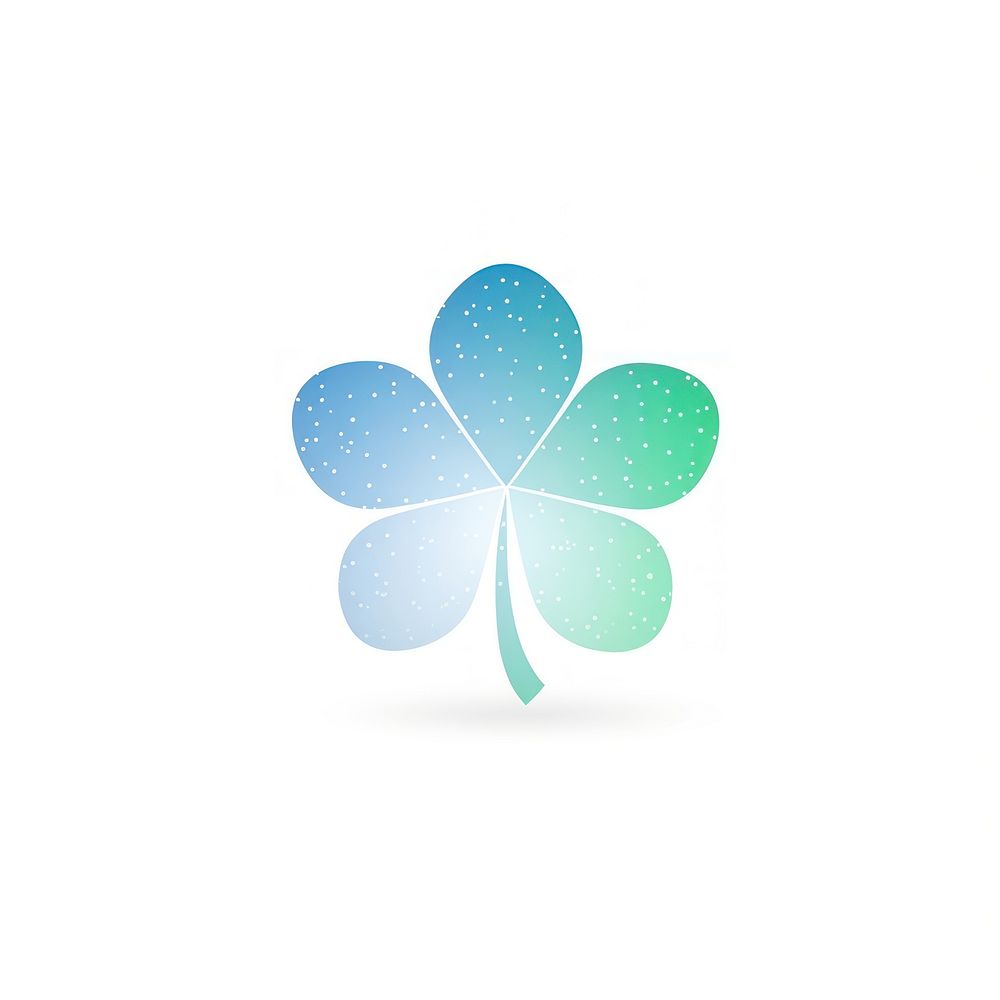 Clover leaf icon shape green blue.