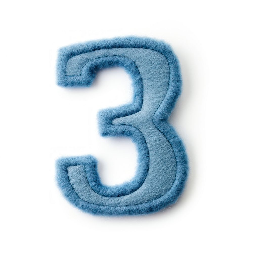 Number text blue white background.