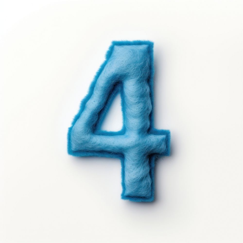 Number symbol blue white background.