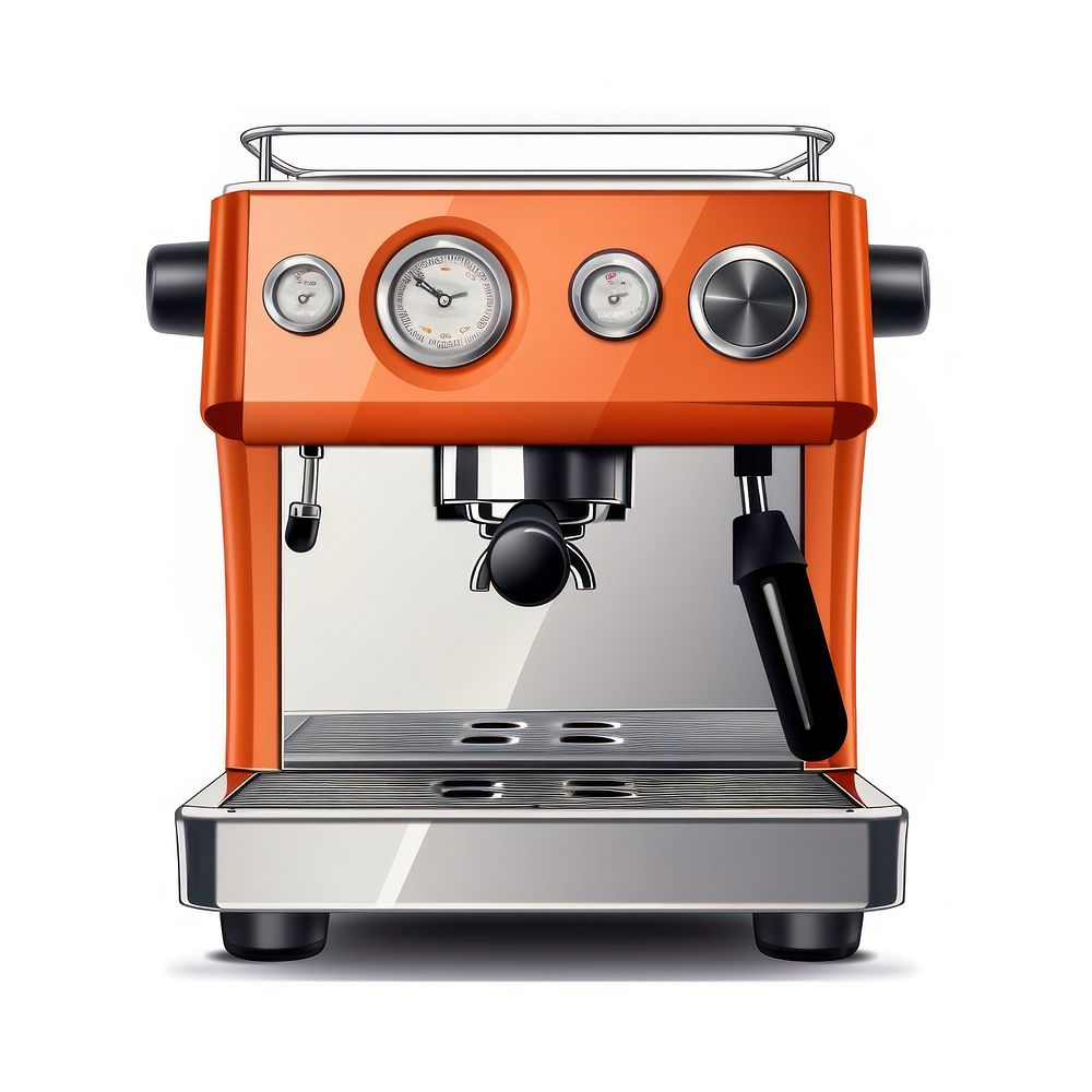 Espresso machine coffee white background coffeemaker.