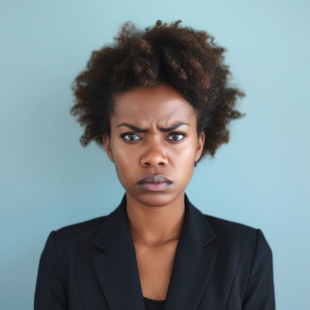 Black business woman angry face portrait photography adult.