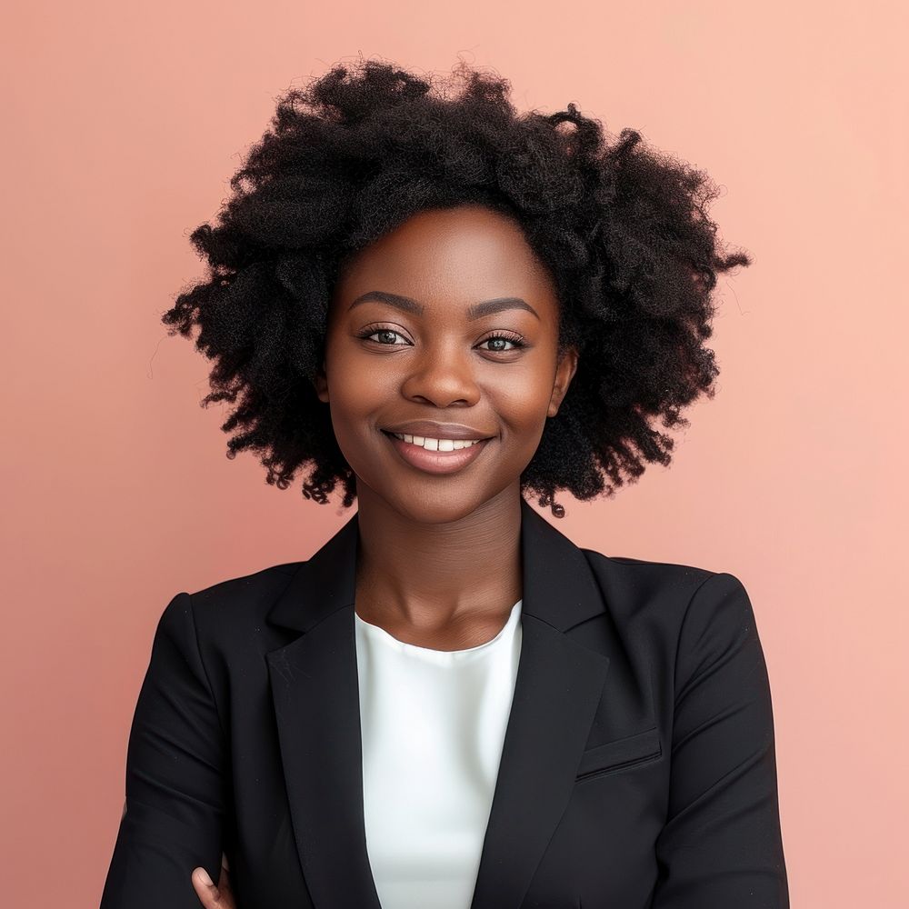 Black business woman Happy face portrait photography adult.