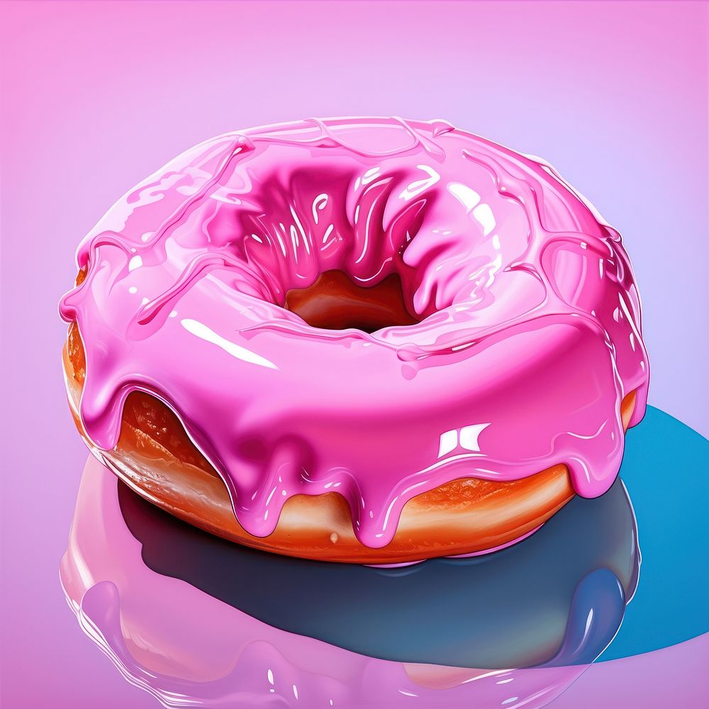 Airbrush art of donut dessert food cake.