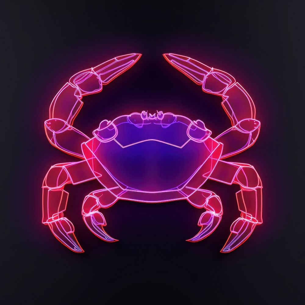 Neon crab wireframe seafood animal | Free Photo Illustration - rawpixel