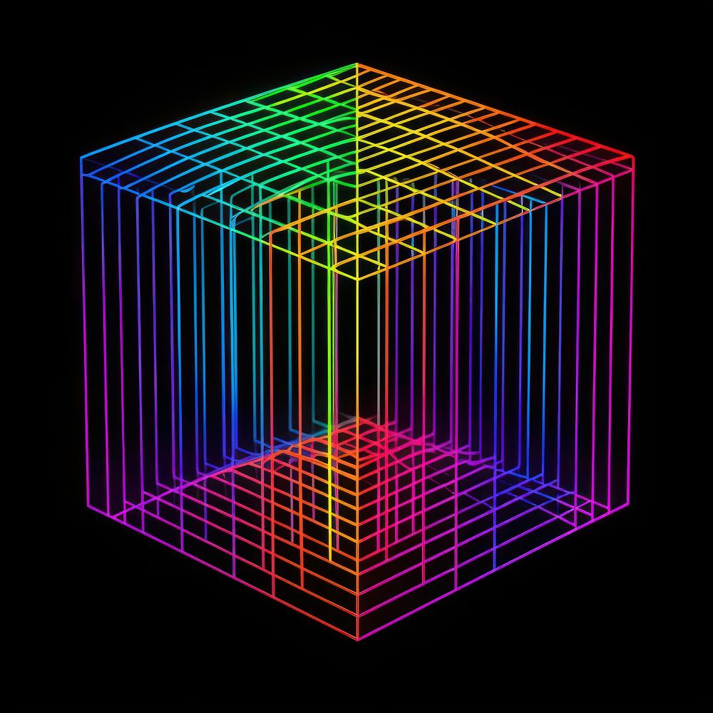 Neon rainbow wireframe light backgrounds technology.