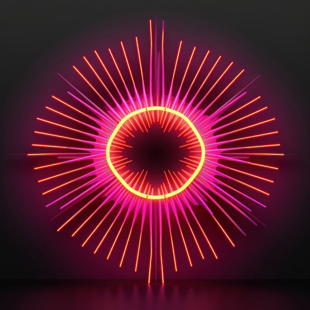 Neon sun wireframe light neon | Premium Photo Illustration - rawpixel