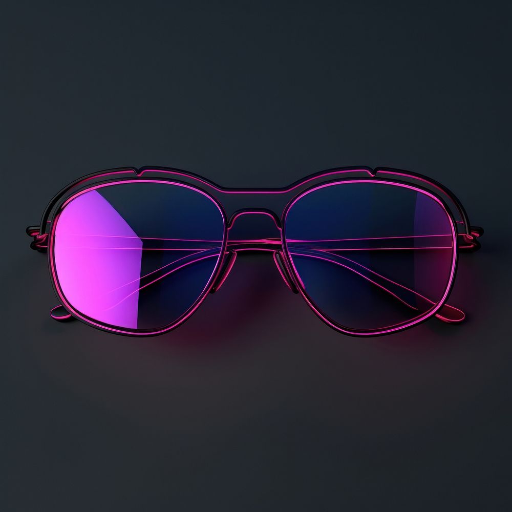 Neon sunglasses purple light accessories.