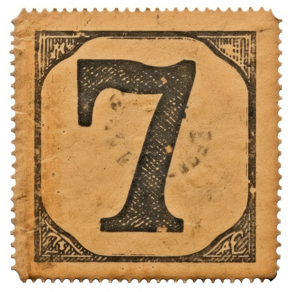 Vintage Number 7 postage stamp.