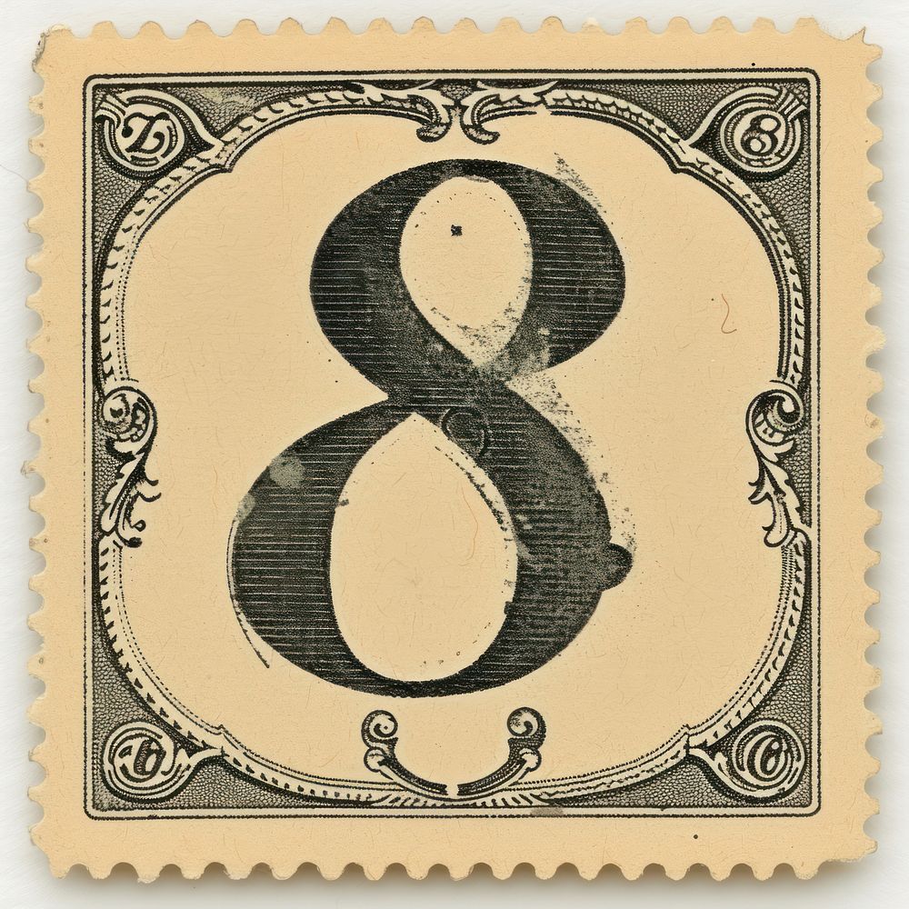 Vintage Number 8 postage stamp.