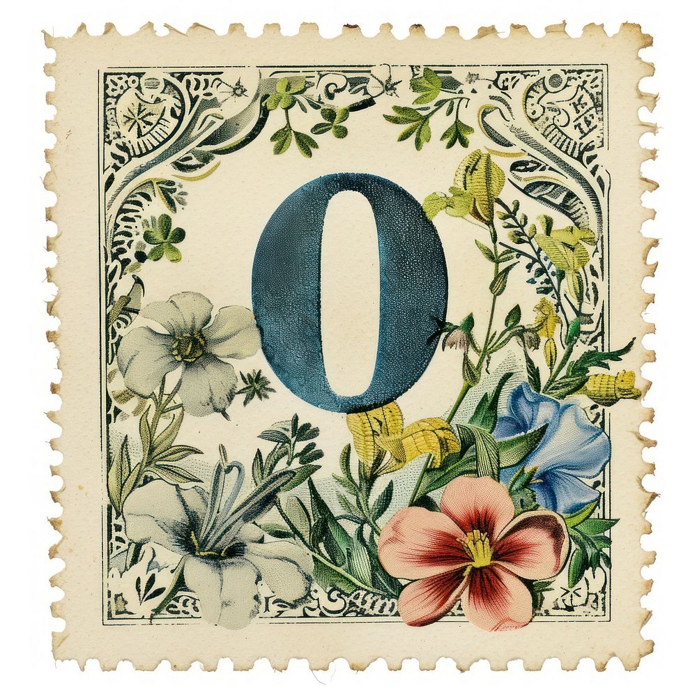 Vintage Number 0 postage stamp.