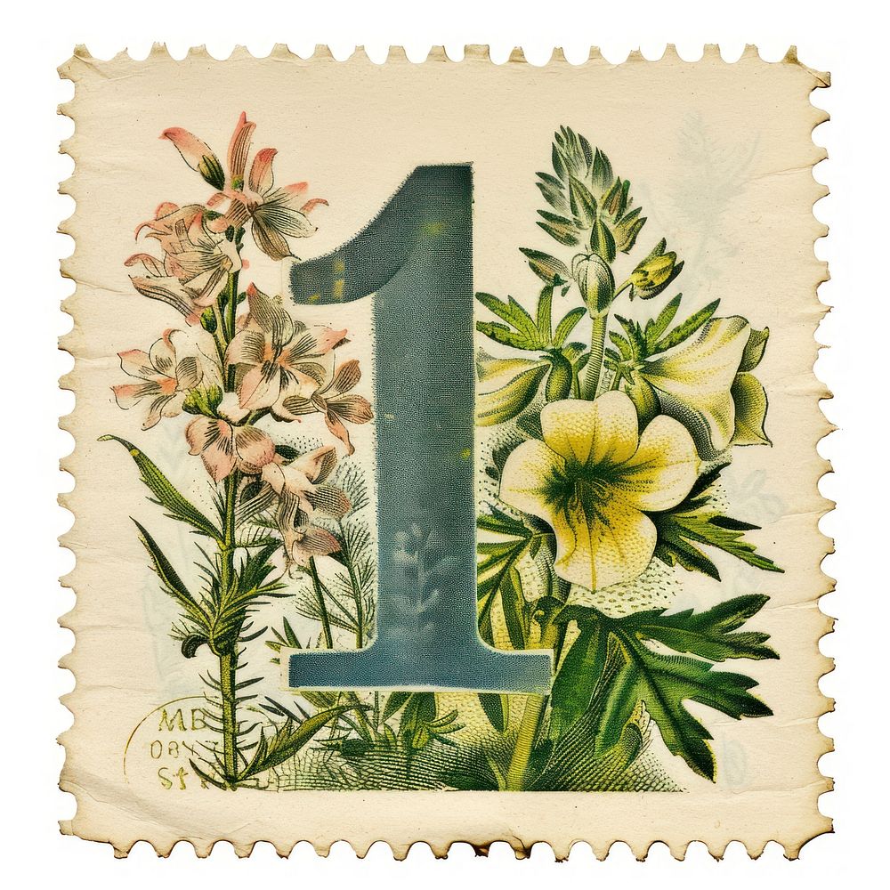 Vintage Number 1 postage stamp.