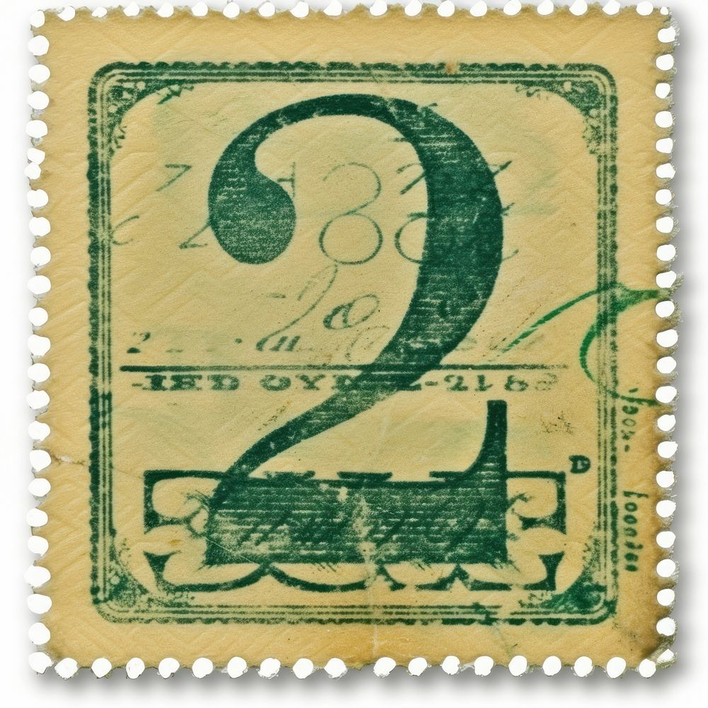 Vintage Number 2 postage stamp.