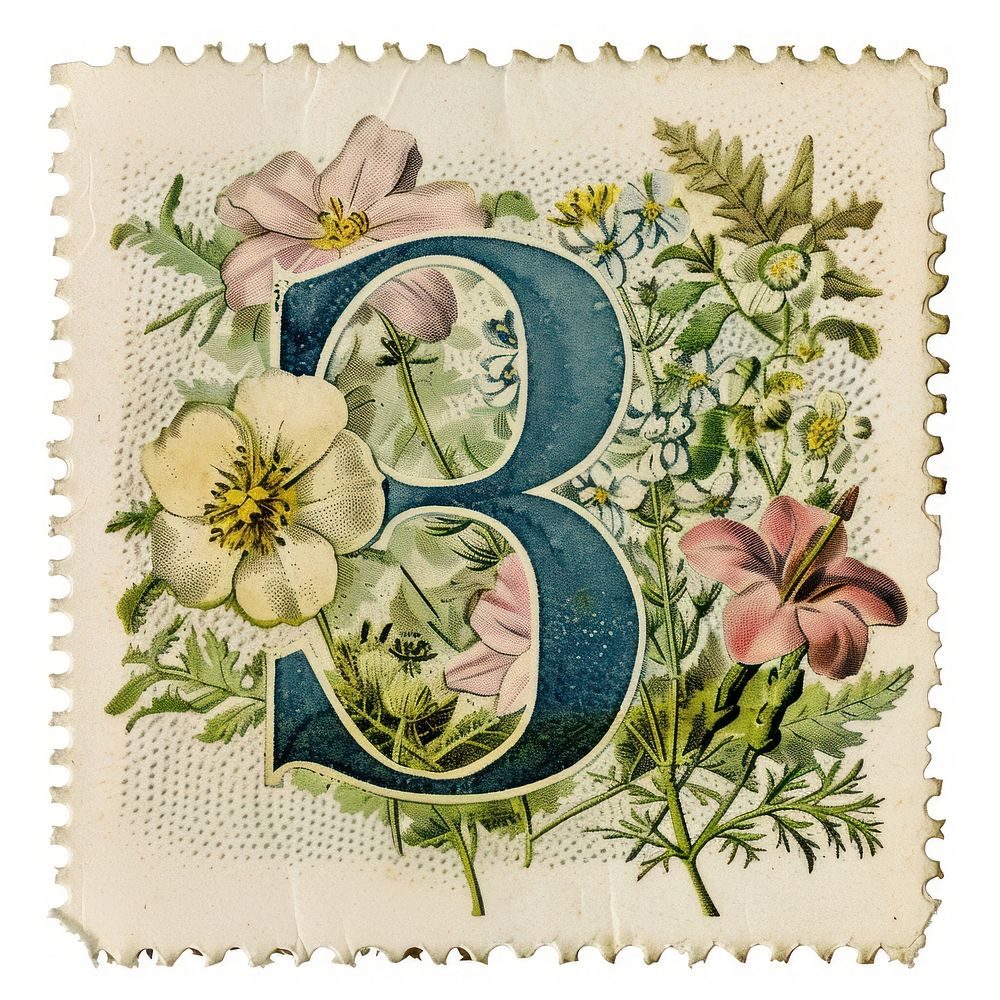 Vintage Number 3 postage stamp.