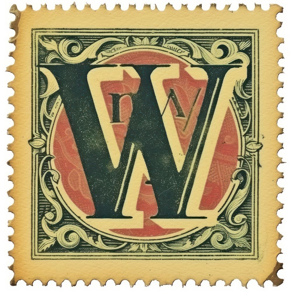 Vintage alphabet W postage stamp. | Premium Photo Illustration - rawpixel