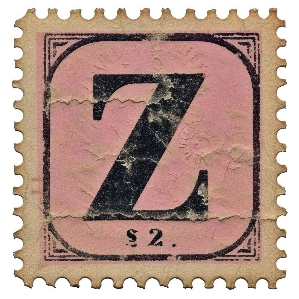 Vintage alphabet Z postage stamp.