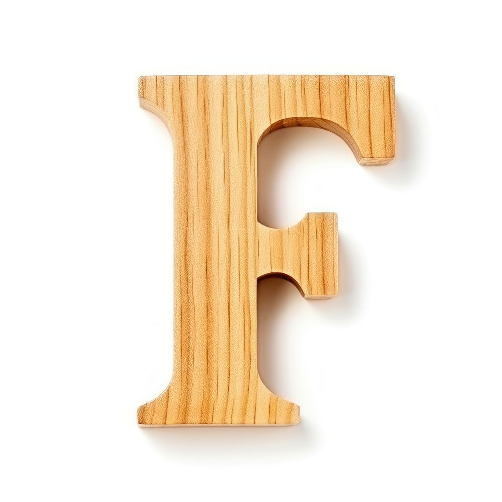 Letter F wood alphabet font.