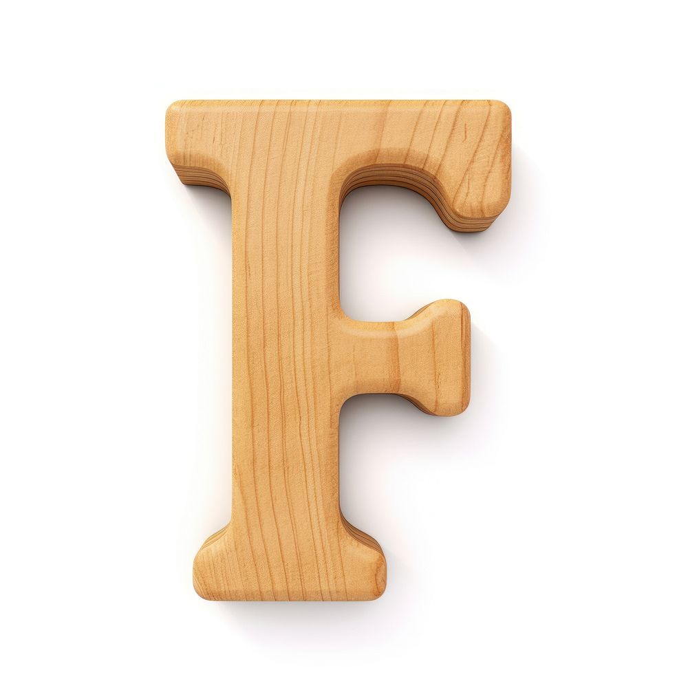 Letter F wood alphabet font.