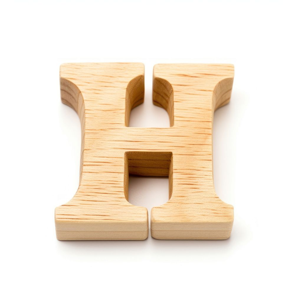 Letter H wood alphabet font.