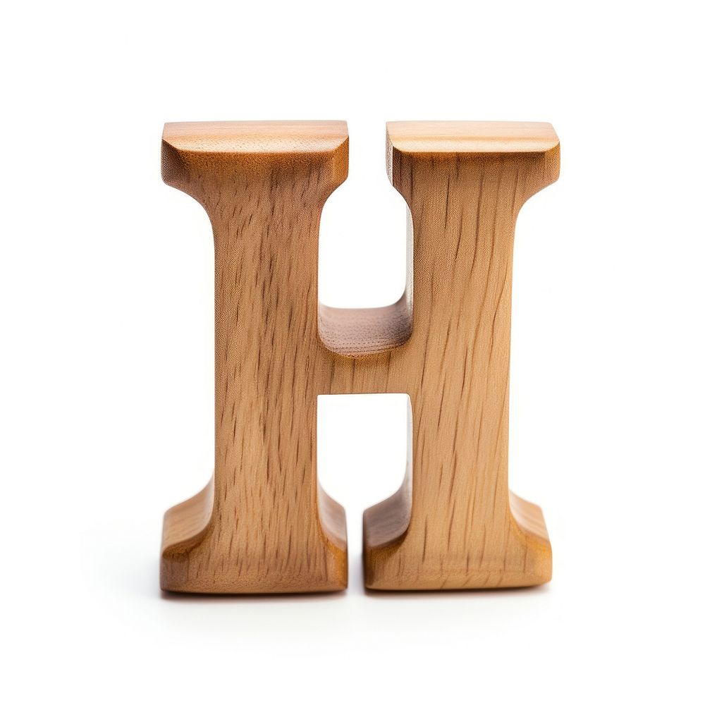 Letter H wood furniture white background.