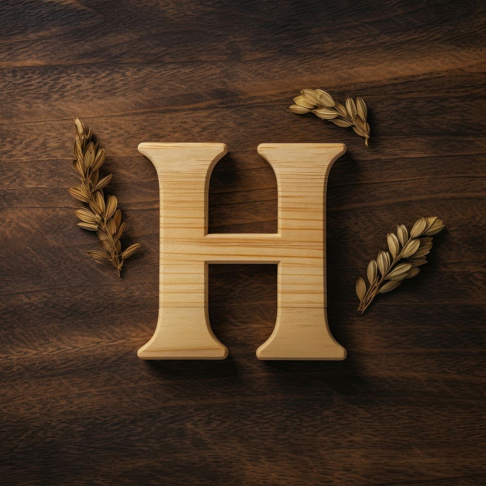 Letter H wood text font.