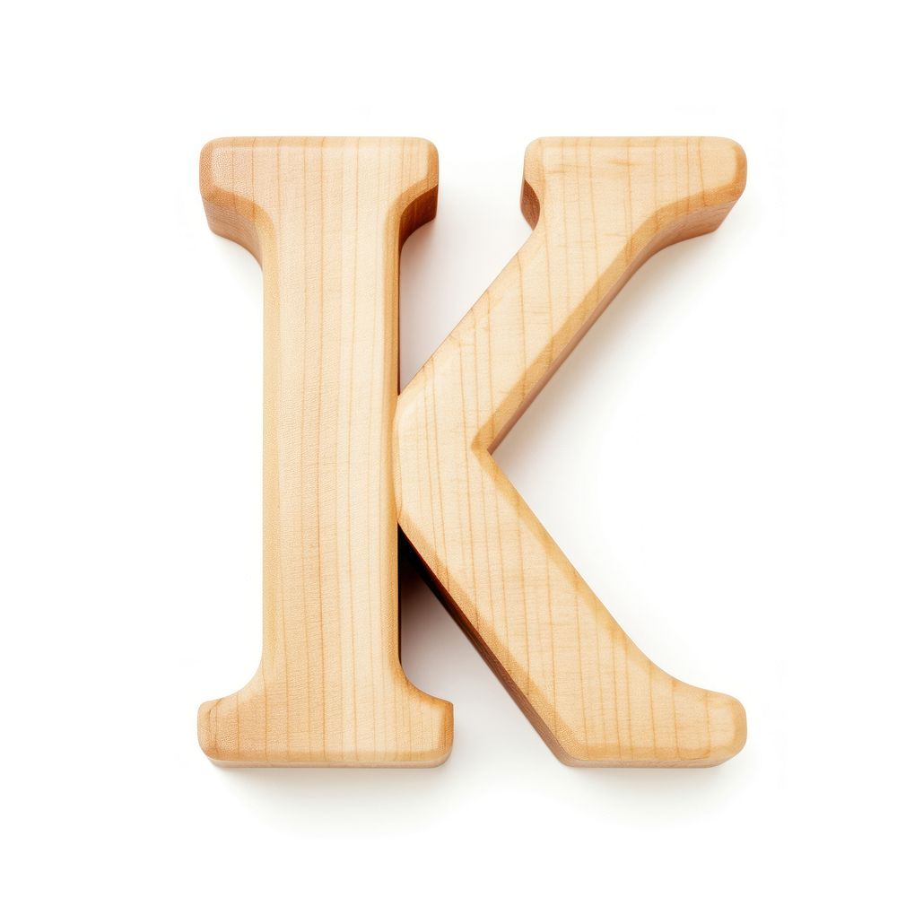 Letter K wood alphabet font.