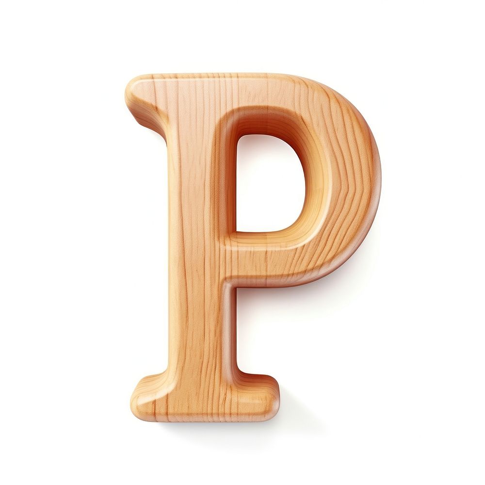 Letter P wood alphabet font.