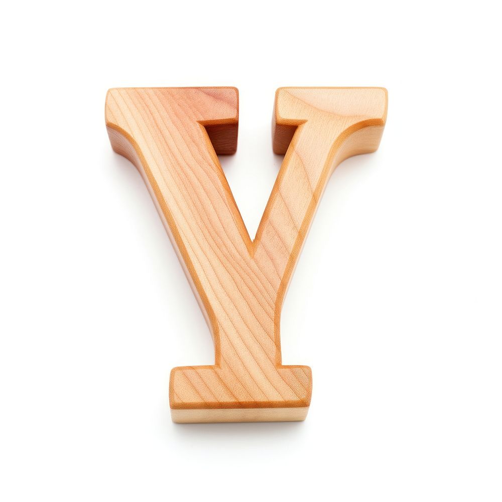 Letter Y wood alphabet symbol.