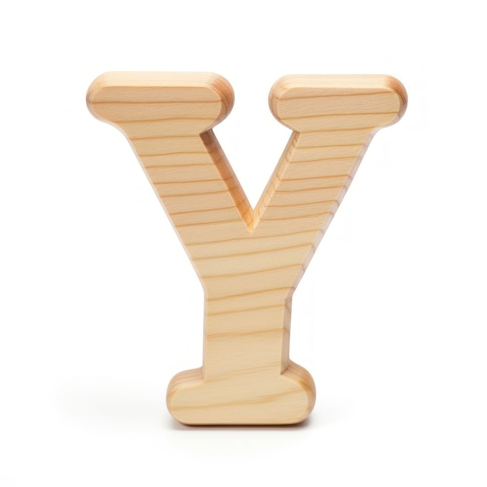 Letter Y wood alphabet font.