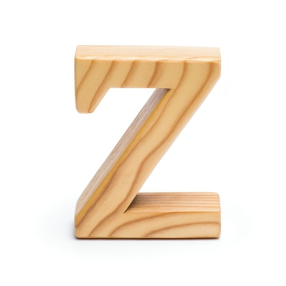 Letter Z wood font text.