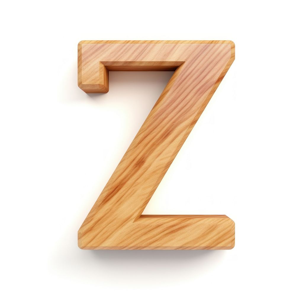 Letter Z wood alphabet symbol.