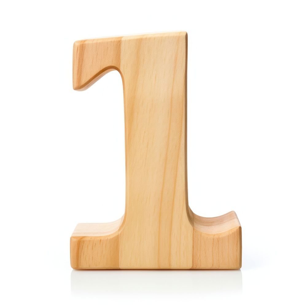 Number 1 wood font white background.