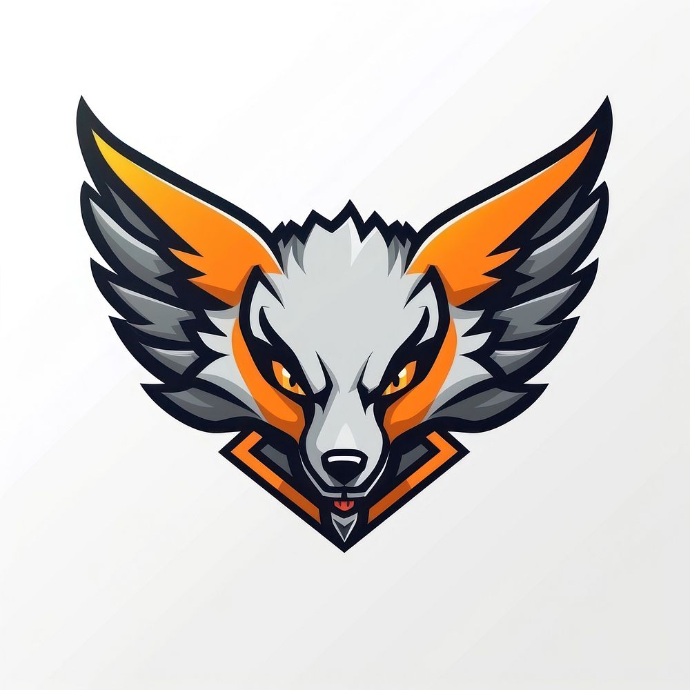 Fox Gaming Mascot logo bird fox representation.