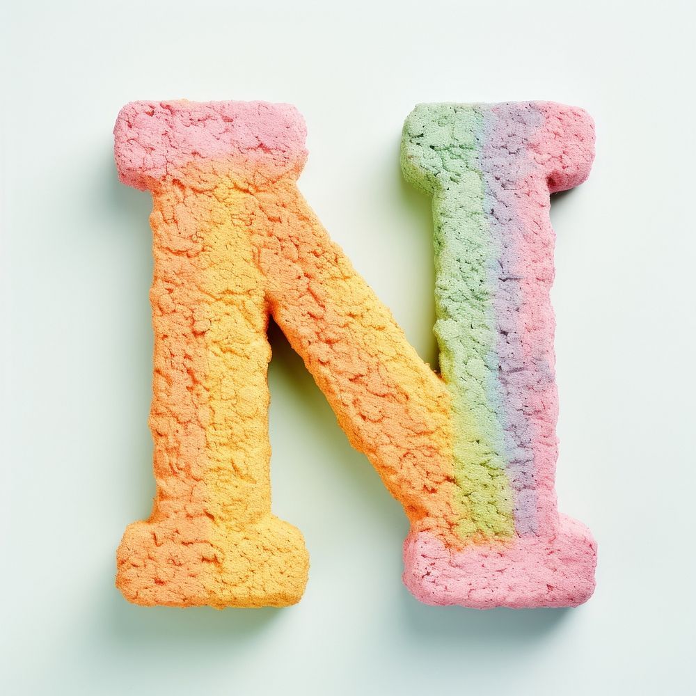 Letter N font text confectionery variation.