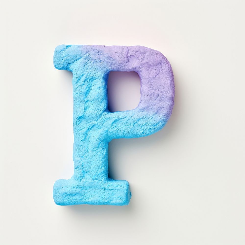 Letter P font purple blue text.
