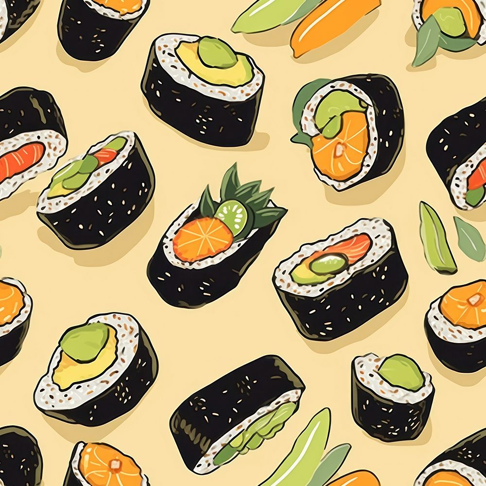 Gimbap pattern sushi food.
