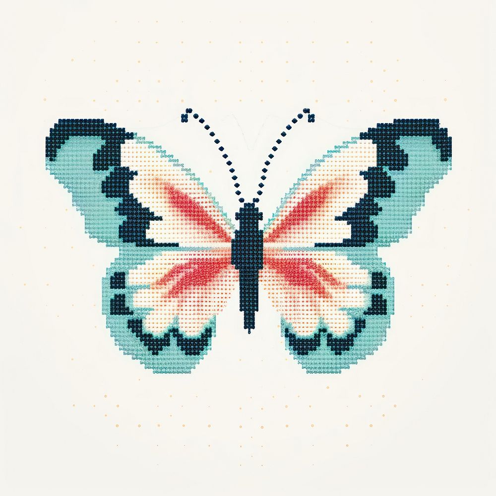 Cross stitch butterfly embroidery pattern animal.
