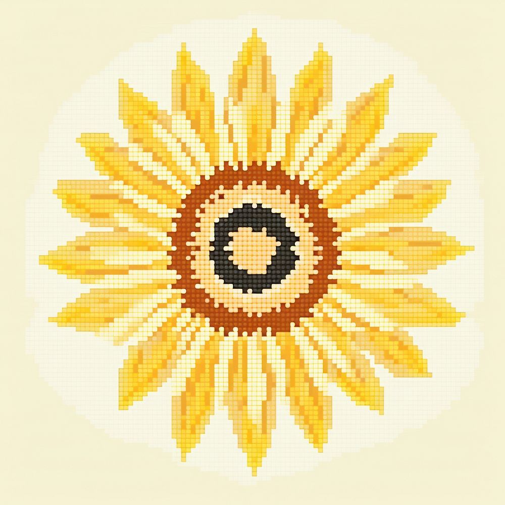 Cross stitch sunflower backgrounds graphics pattern.