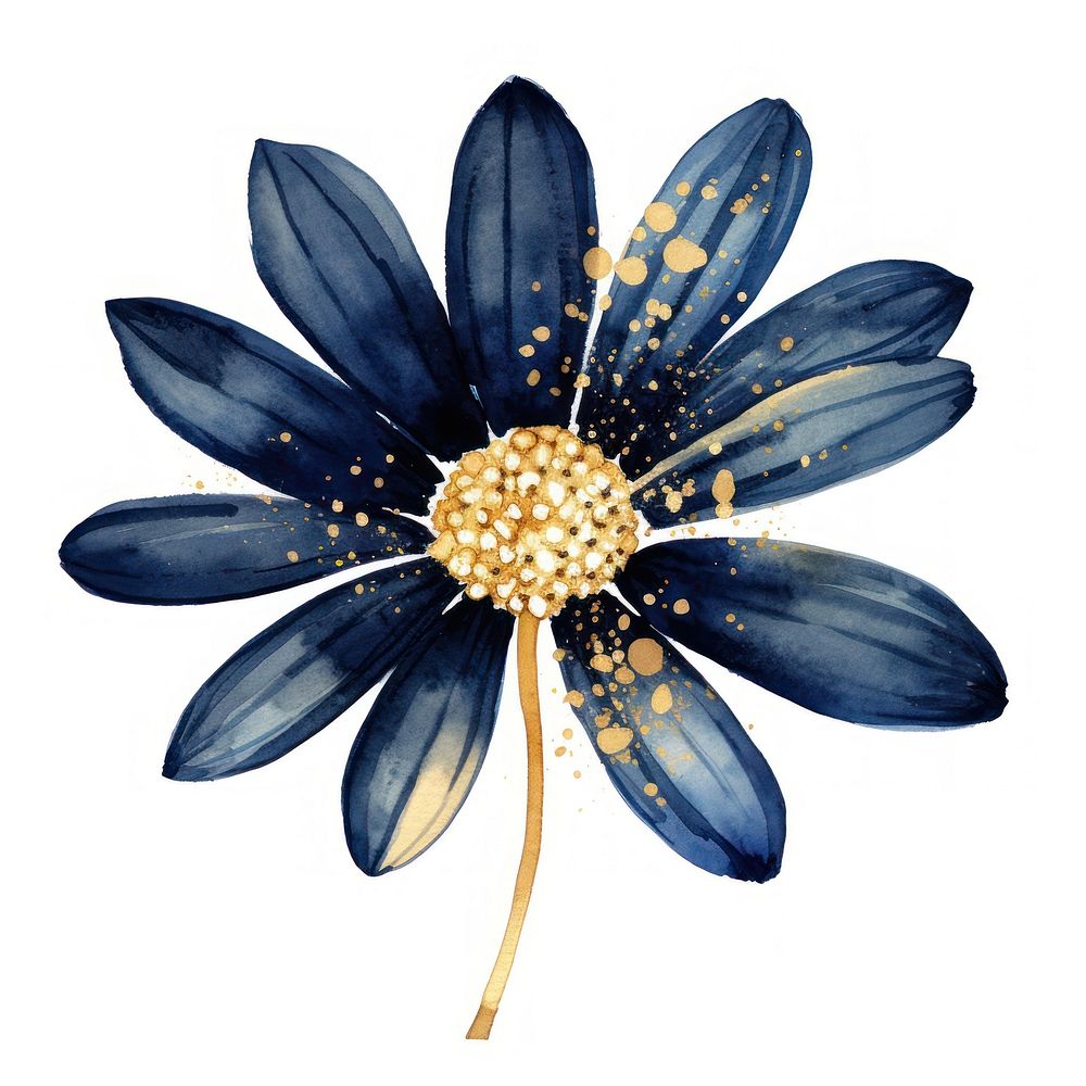 Indigo daisy flower brooch petal.