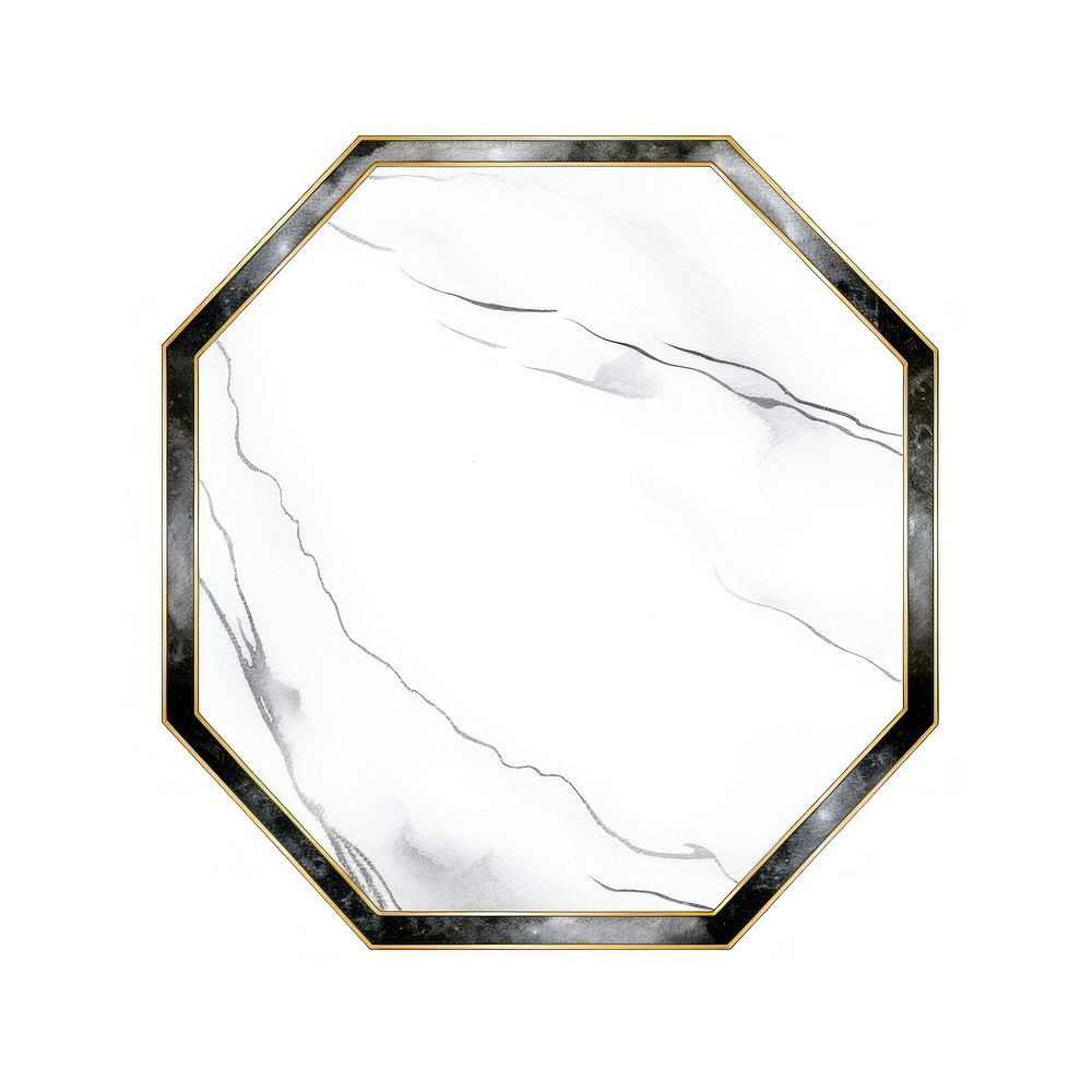 Gemstone with golden hexagon frame white background accessories blackboard.