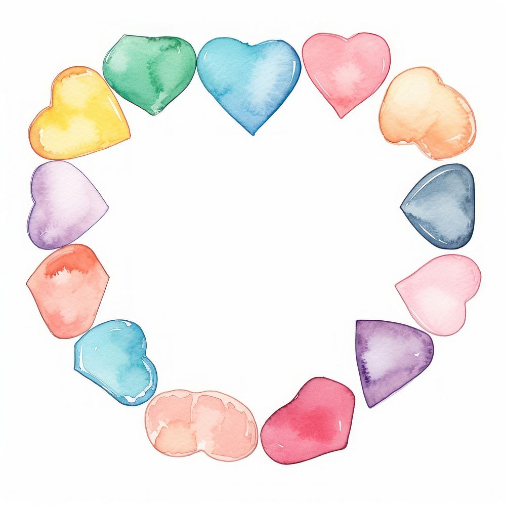 Heart gemstone with hexagon frame petal white background confectionery.