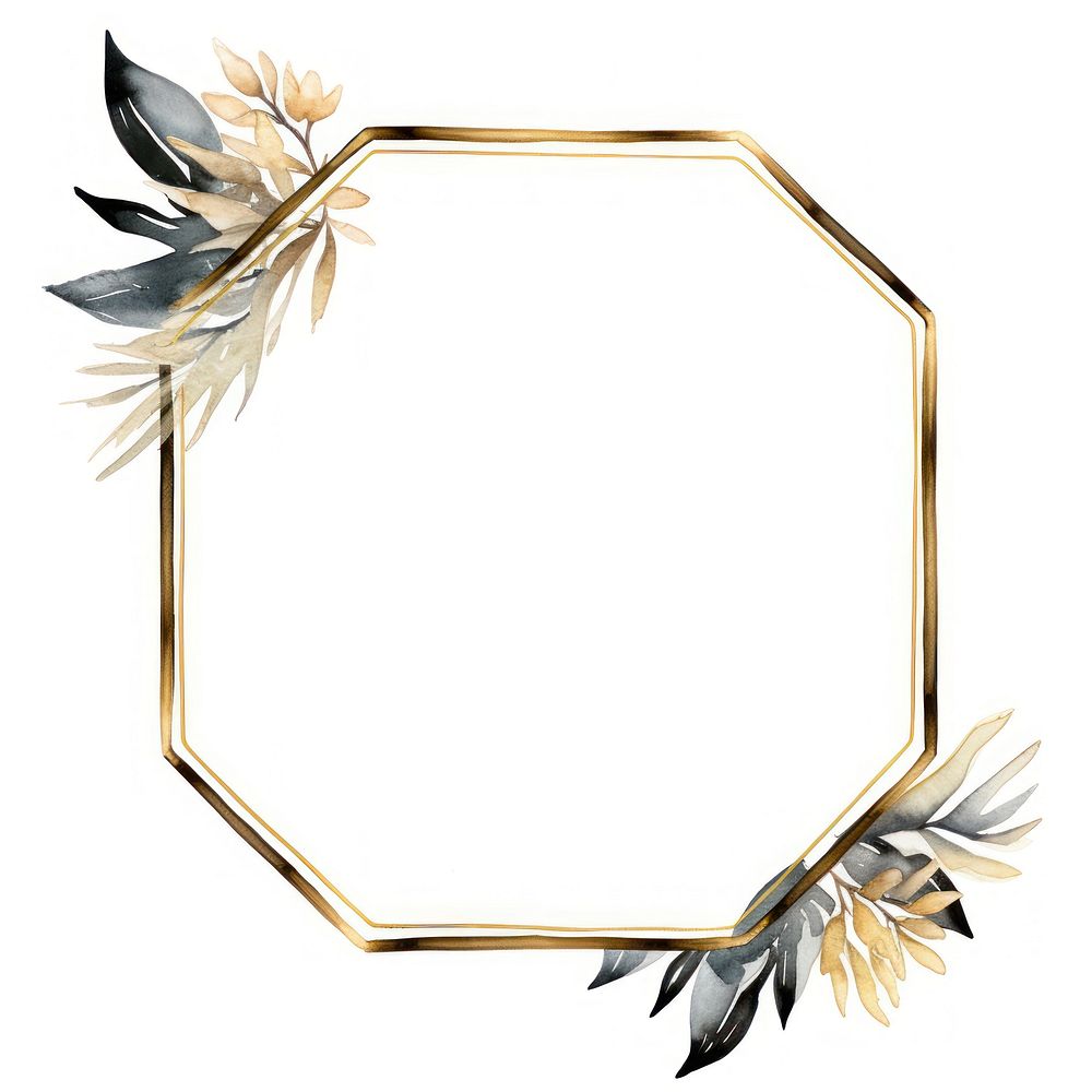 Gemstone with golden hexagon frame white background photography chandelier.