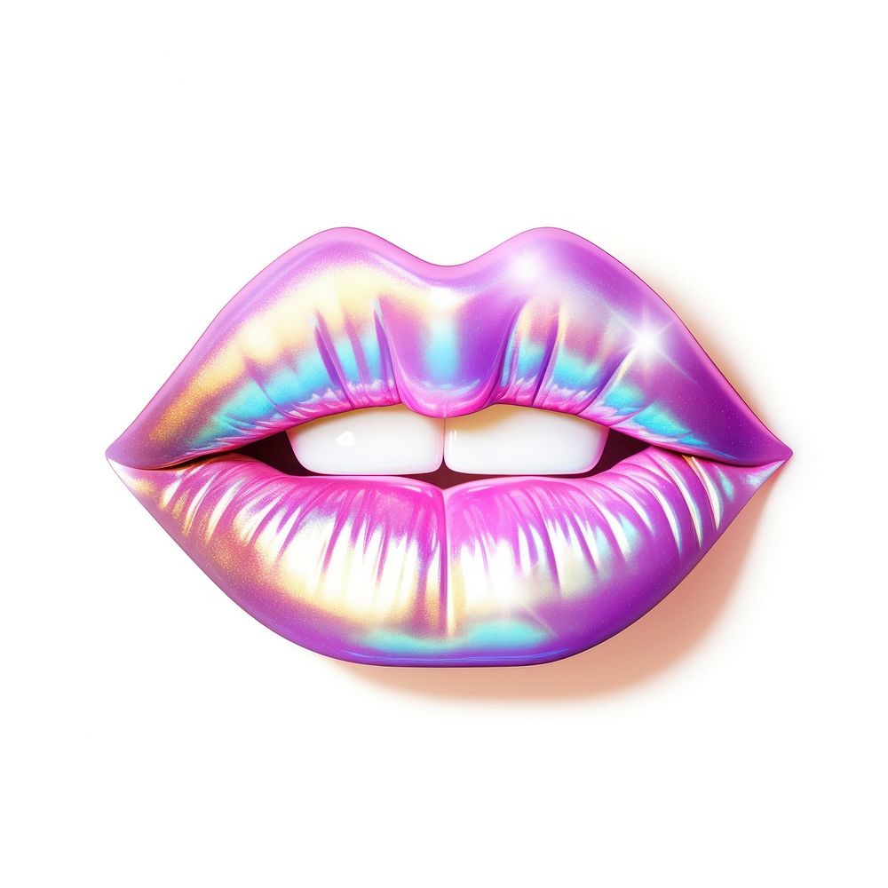 Pink holographic lips sticker lipstick purple pink.
