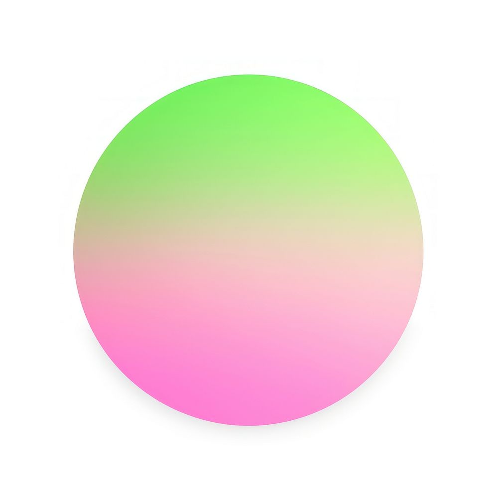 Gradient circle shape green pink white background.