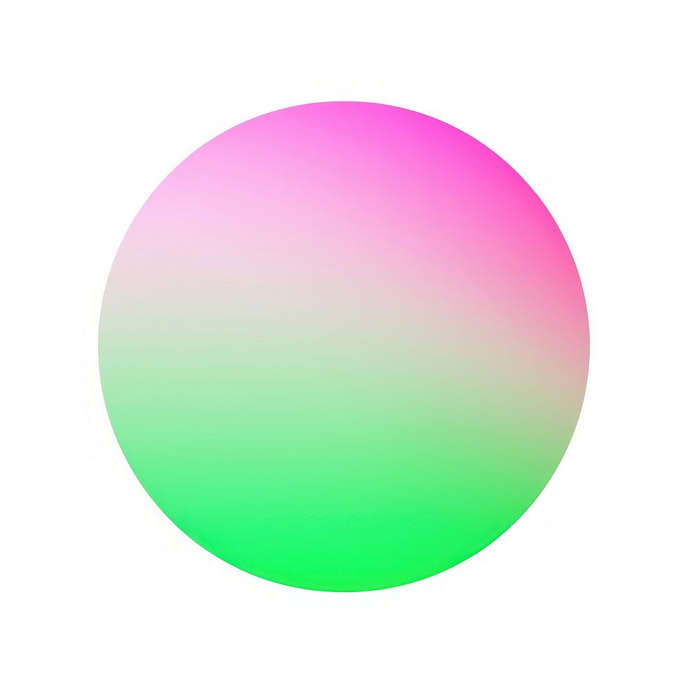 Gradient circle shape sphere green pink.